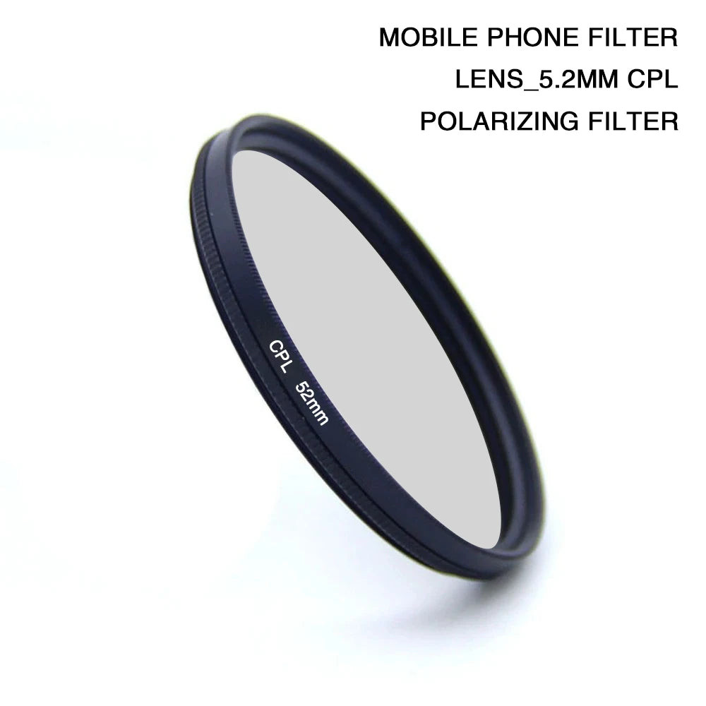 52MM Cpl Universal lens Digital Filter Lens Protector For Smartphone Lens Circular Polarizing Filter Compatible Any Phone Camera