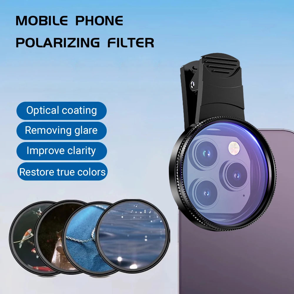 52MM Cpl Universal lens Digital Filter Lens Protector For Smartphone Lens Circular Polarizing Filter Compatible Any Phone Camera